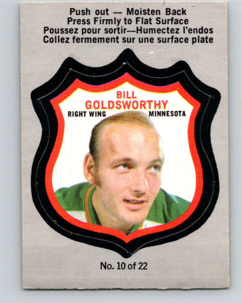 1972-73 O-Pee-Chee Player Crests #10 Bill Goldsworthy Stars V8707