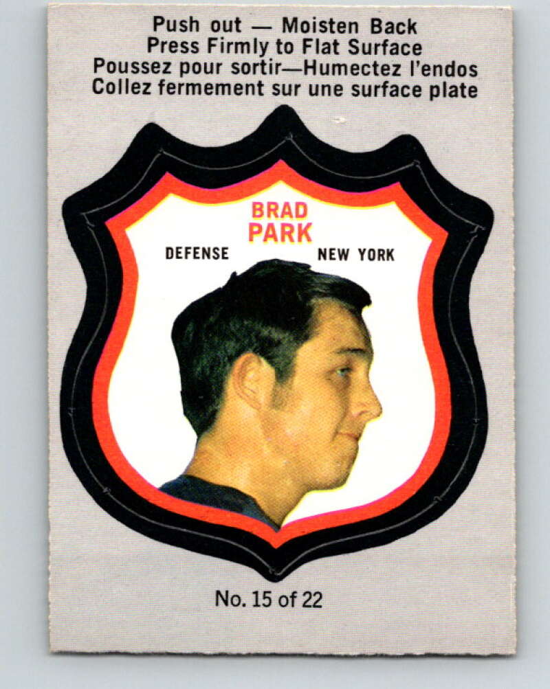 1972-73 O-Pee-Chee Player Crests #15 Brad Park New York Rangers V8714