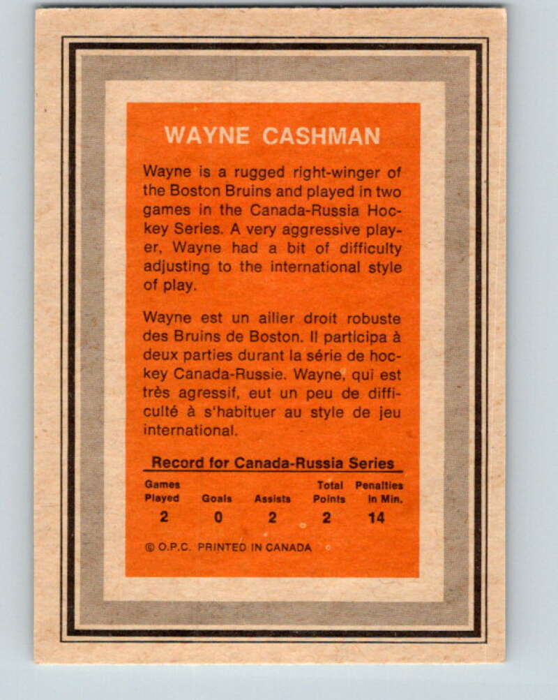1972-73 O-Pee-Chee Team Canada #4 Wayne Cashman V8745