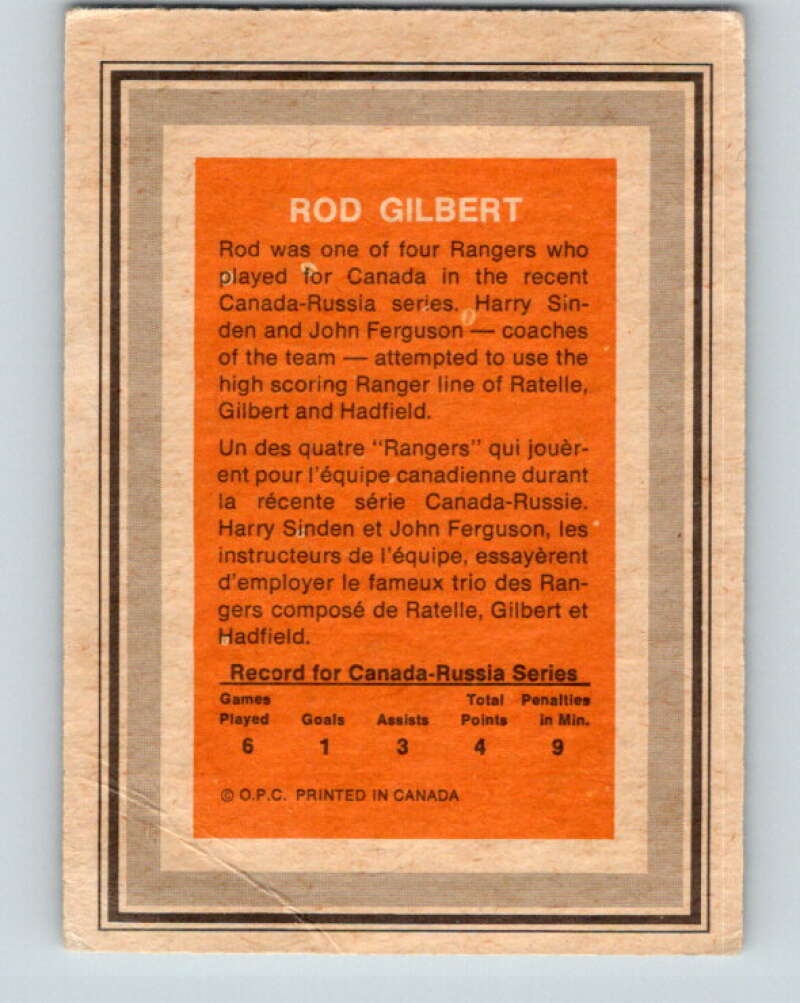 1972-73 O-Pee-Chee Team Canada #11 Rod Gilbert V8756