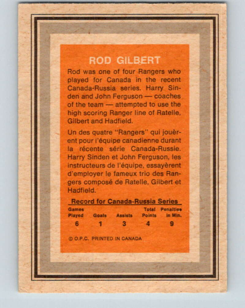 1972-73 O-Pee-Chee Team Canada #11 Rod Gilbert V8757