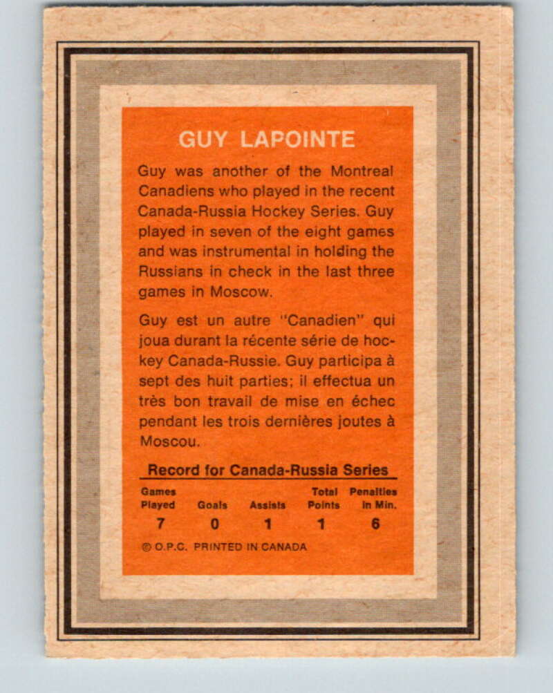 1972-73 O-Pee-Chee Team Canada #16 Guy Lapointe V8765
