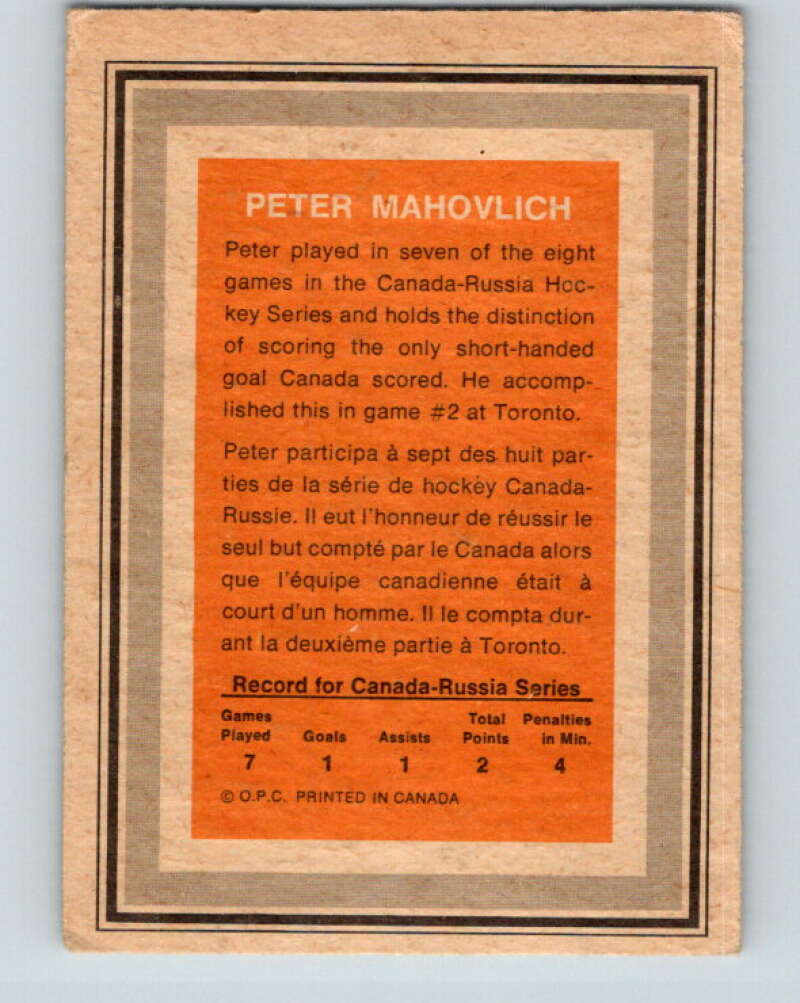 1972-73 O-Pee-Chee Team Canada #18 Pete Mahovlich V8767