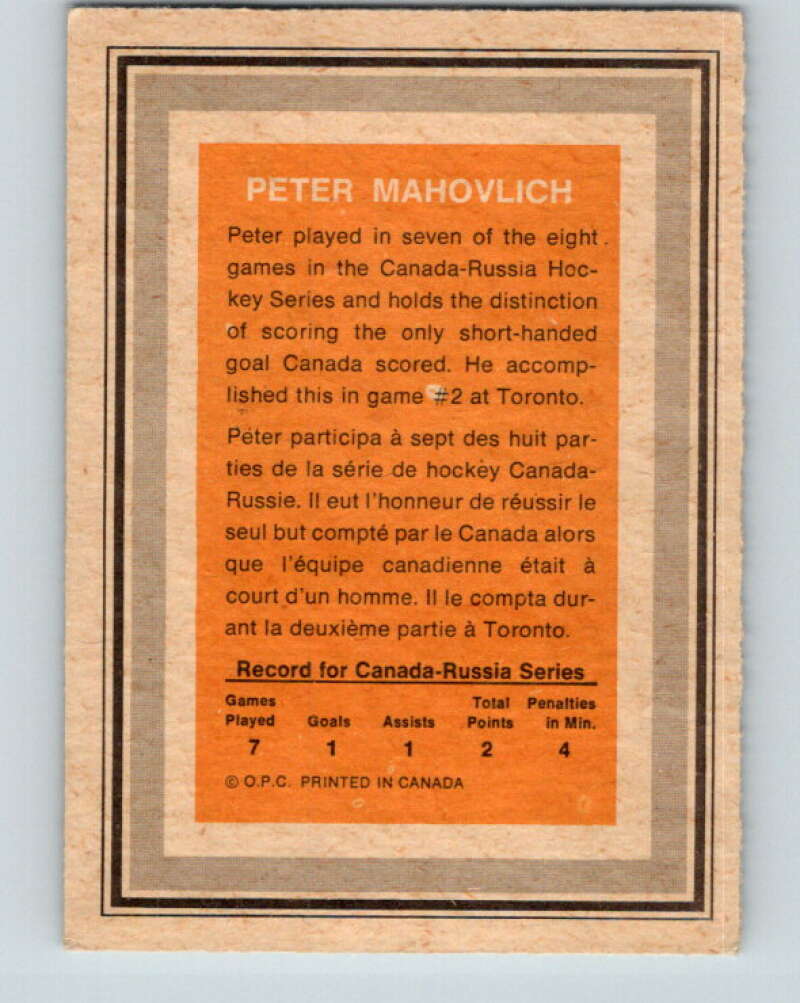 1972-73 O-Pee-Chee Team Canada #18 Pete Mahovlich V8768