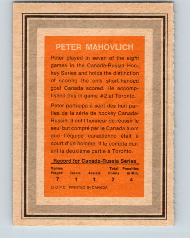 1972-73 O-Pee-Chee Team Canada #18 Pete Mahovlich V8769
