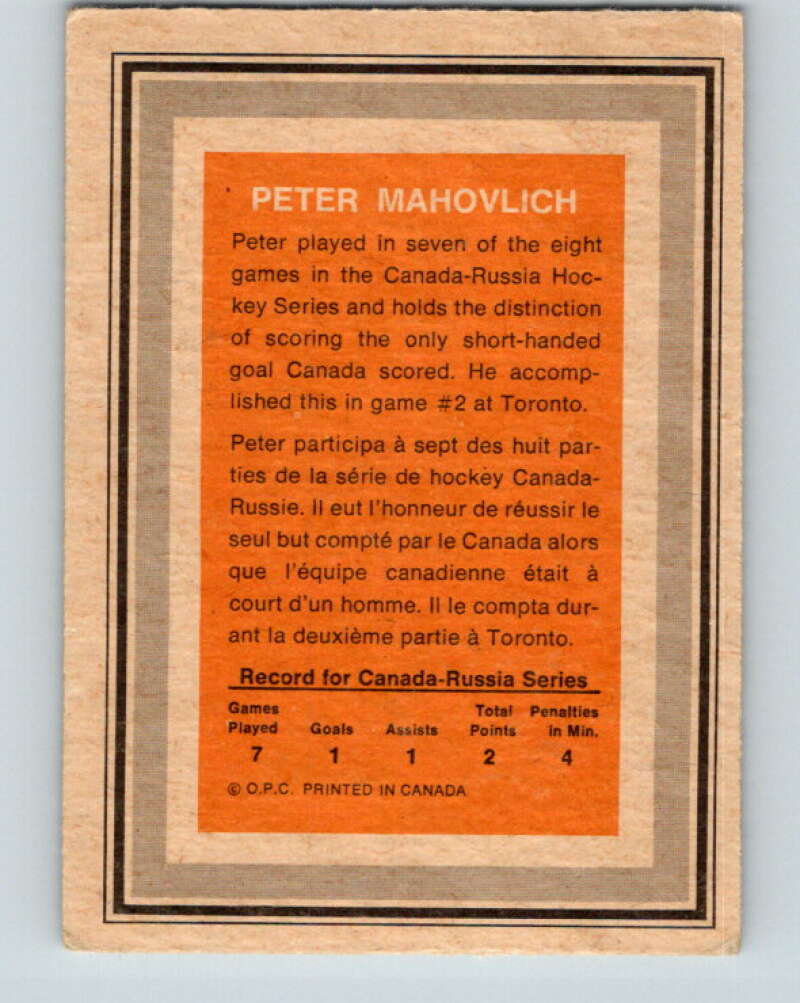 1972-73 O-Pee-Chee Team Canada #18 Pete Mahovlich V8770