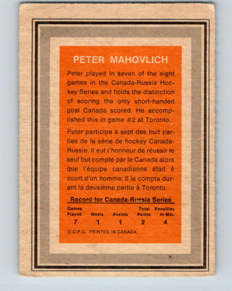 1972-73 O-Pee-Chee Team Canada #18 Pete Mahovlich V8771