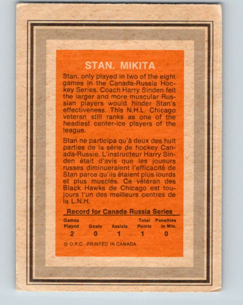 1972-73 O-Pee-Chee Team Canada #19 Stan Mikita V8772