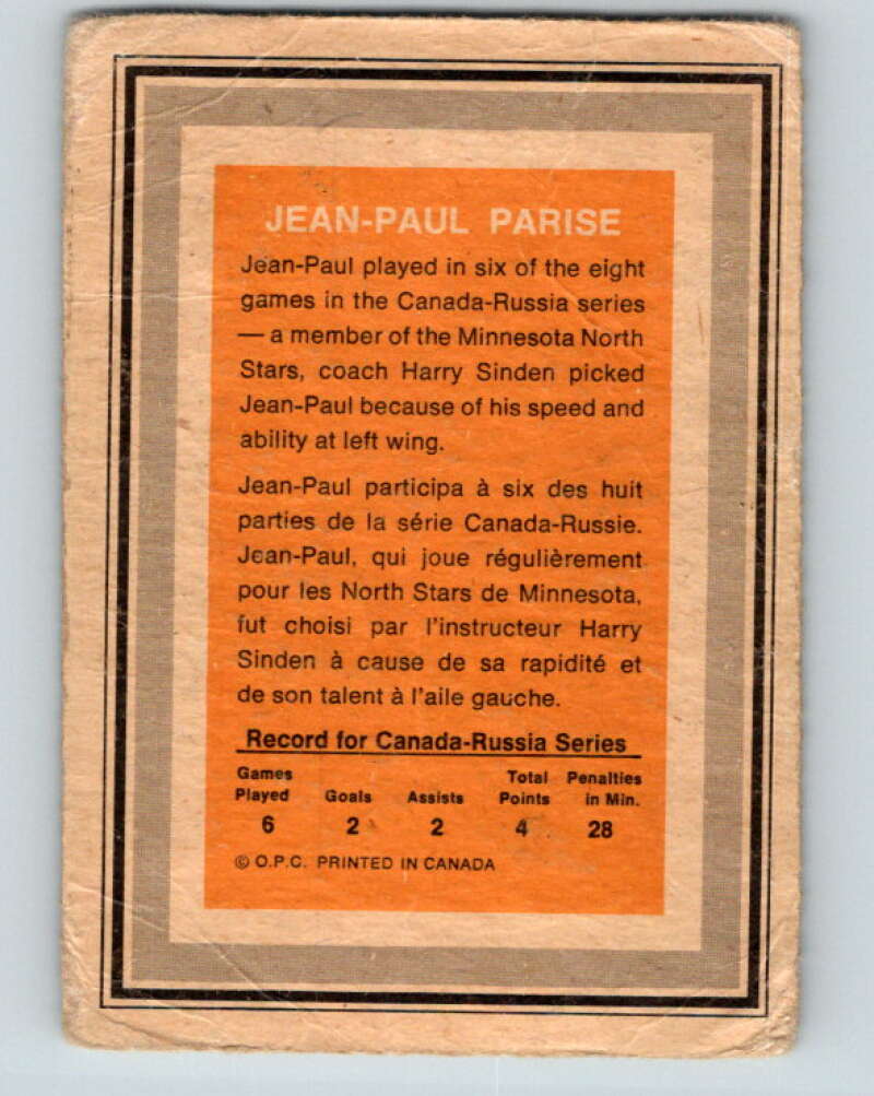 1972-73 O-Pee-Chee Team Canada #20 J.P. Parise V8774
