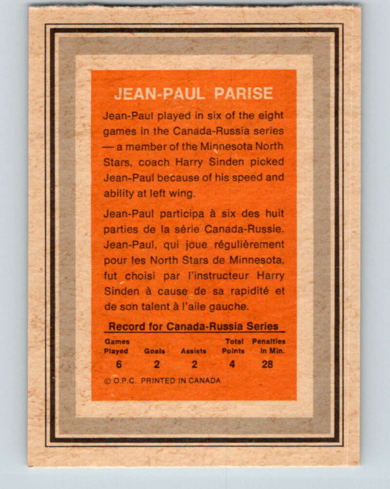 1972-73 O-Pee-Chee Team Canada #20 J.P. Parise V8775