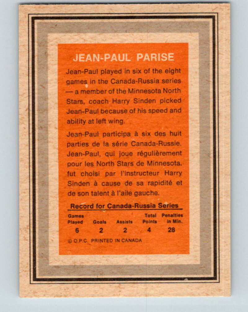 1972-73 O-Pee-Chee Team Canada #20 J.P. Parise V8776