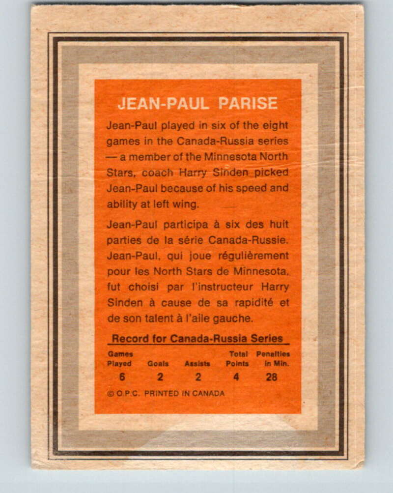 1972-73 O-Pee-Chee Team Canada #20 J.P. Parise V8777