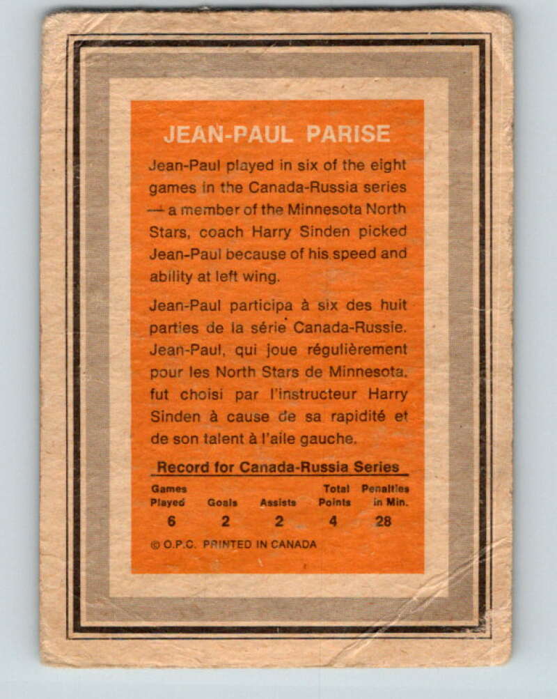 1972-73 O-Pee-Chee Team Canada #20 J.P. Parise V8778