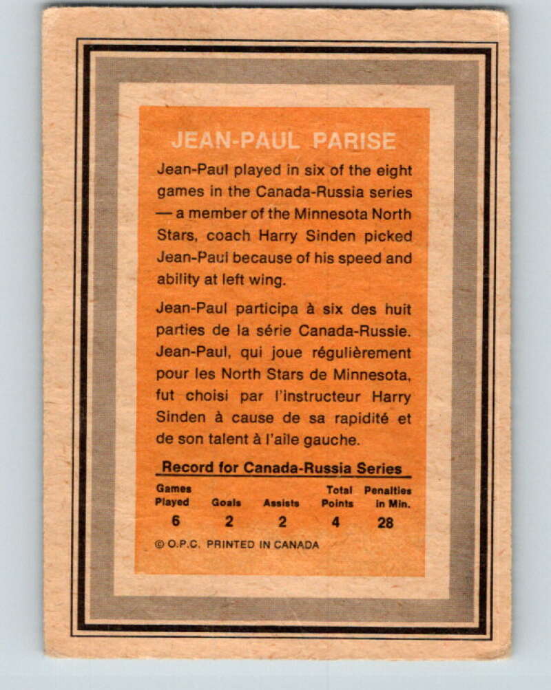 1972-73 O-Pee-Chee Team Canada #20 J.P. Parise V8779
