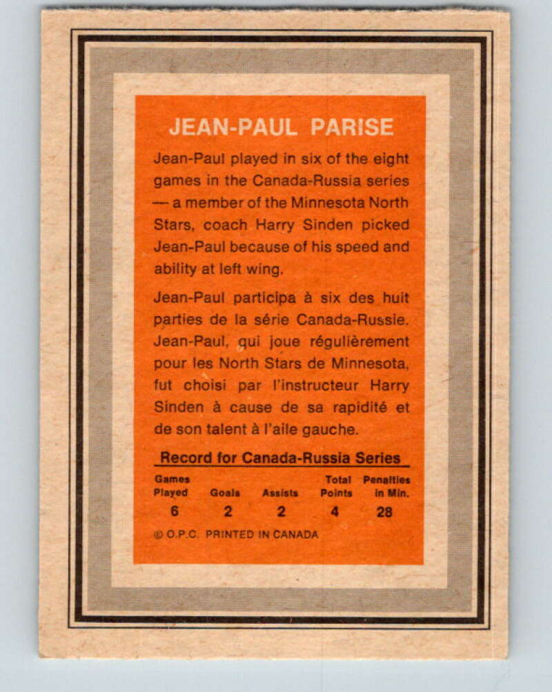 1972-73 O-Pee-Chee Team Canada #20 J.P. Parise V8780