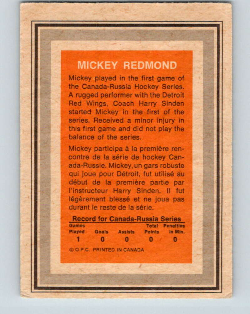1972-73 O-Pee-Chee Team Canada #24 Mickey Redmond V8787