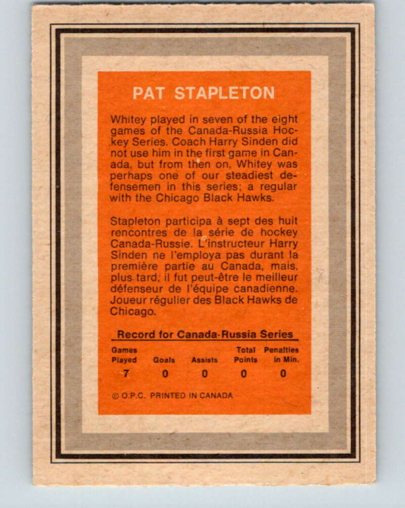 1972-73 O-Pee-Chee Team Canada #27 Pat Stapleton V8791