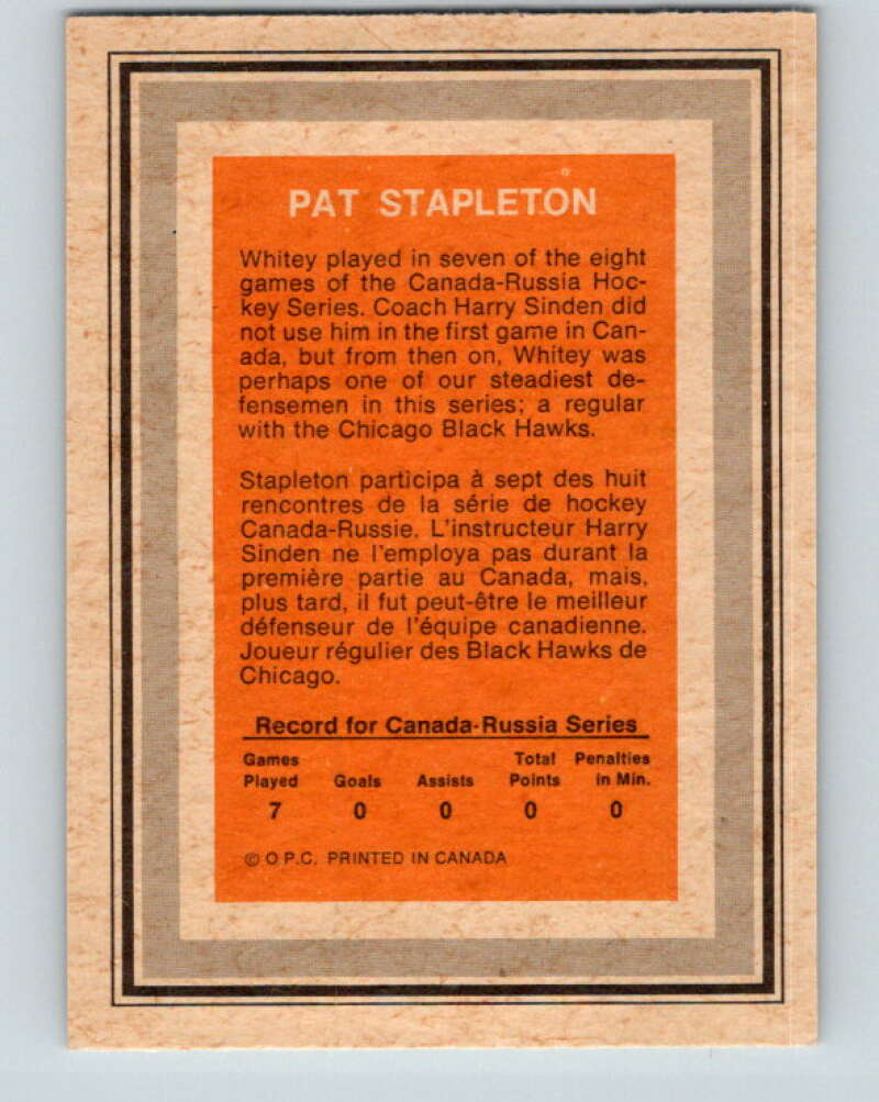 1972-73 O-Pee-Chee Team Canada #27 Pat Stapleton V8792