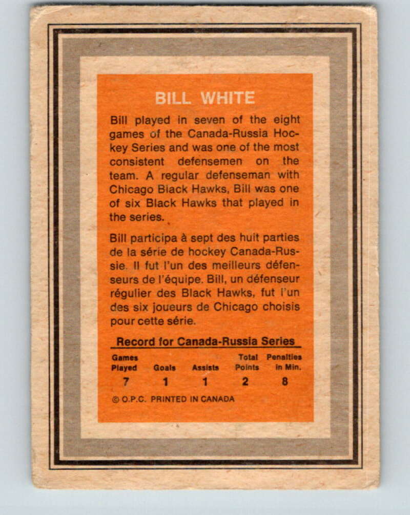 1972-73 O-Pee-Chee Team Canada #28 Bill White V8793