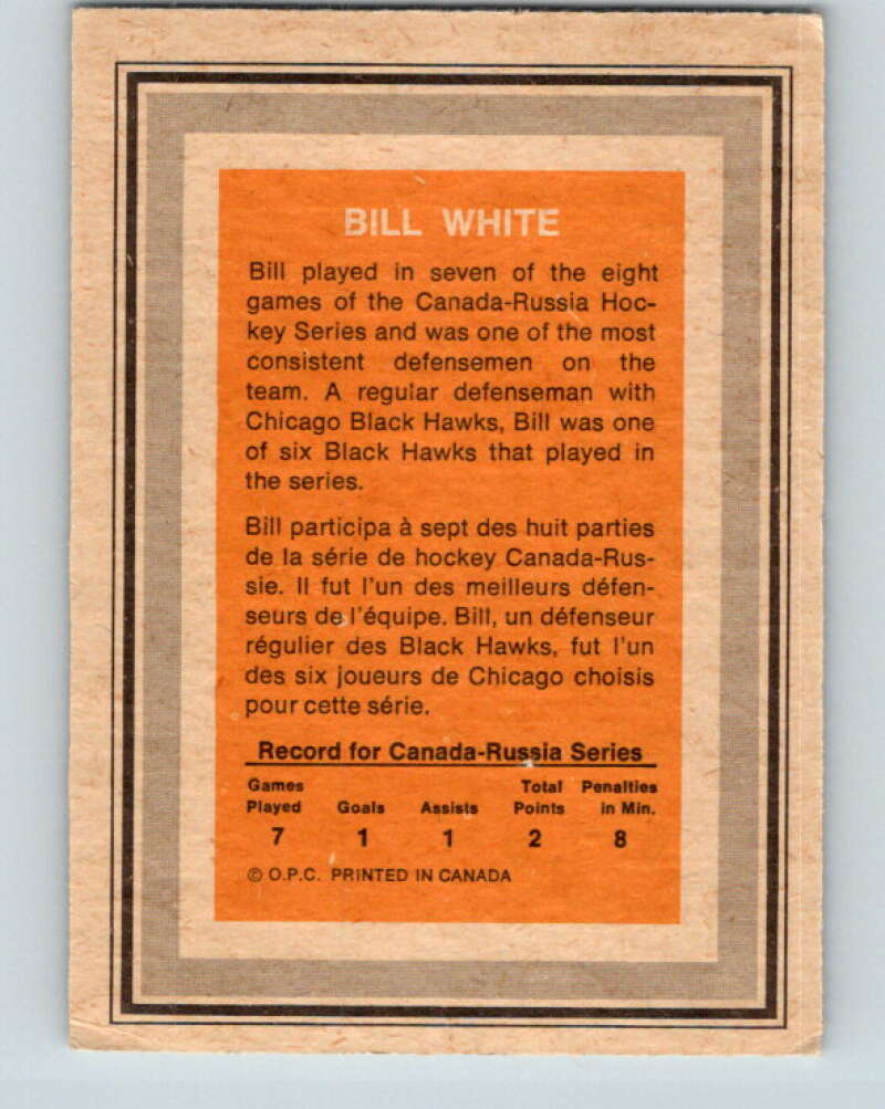 1972-73 O-Pee-Chee Team Canada #28 Bill White V8794