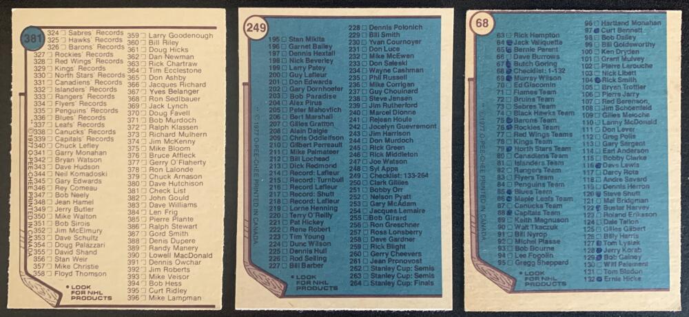1977-78 O-Pee-Chee NHL Hockey Complete Set 1-398 NM-MINT *0177