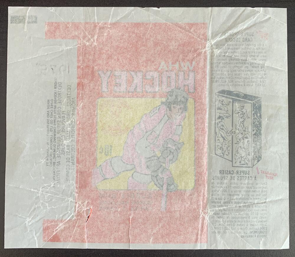Hockey Wax Wrapper - 1975-76 WHA O-Pee-Chee - Sports Card Locker Pack W12