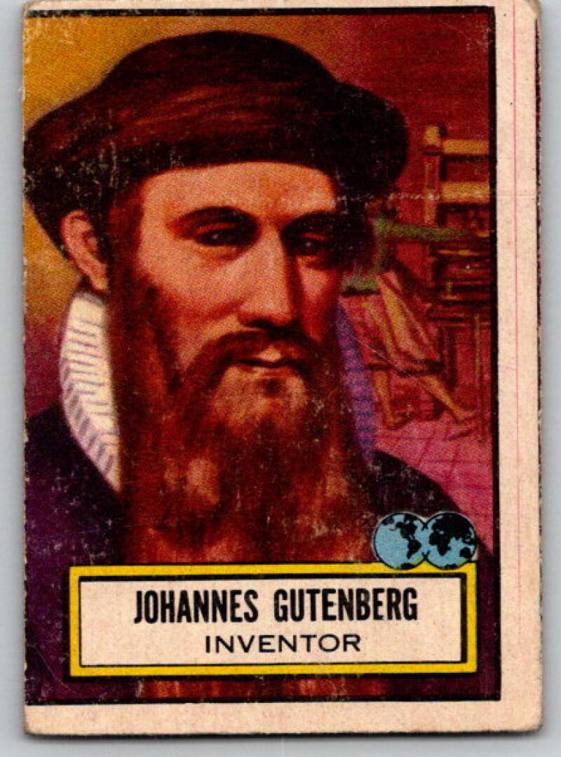 1952 Topps Look 'n See #129 Johannes Gutenberg Vintage Card V8965