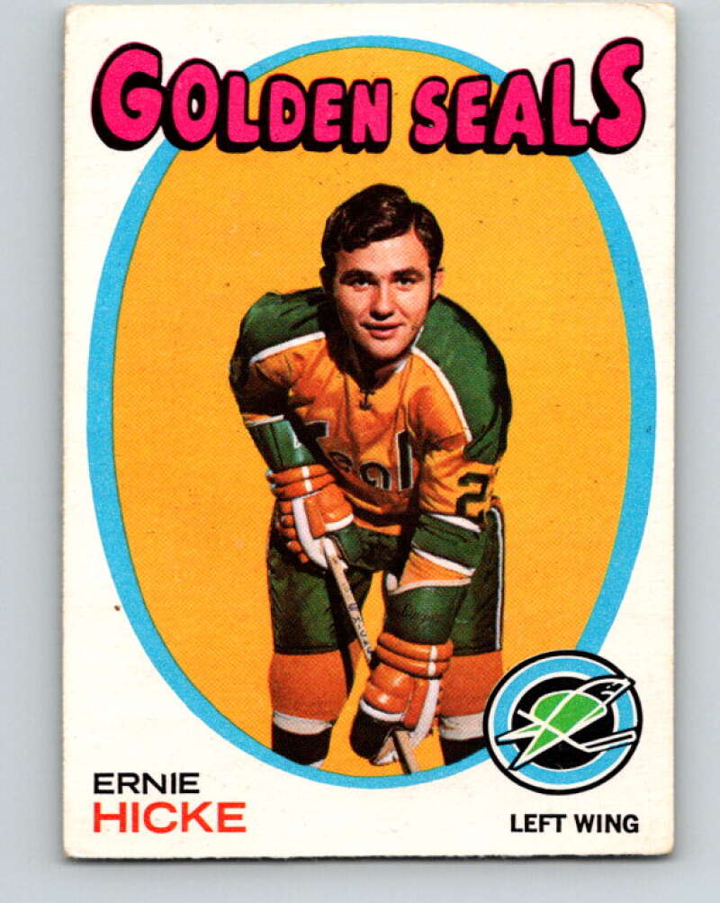 1971-72 O-Pee-Chee #61 Ernie Hicke RC Rookie California Golden Seals V9138