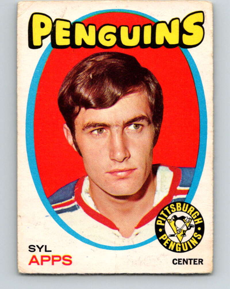 1971-72 O-Pee-Chee #77 Syl Apps Jr. RC Rookie Pittsburgh Penguins V9185