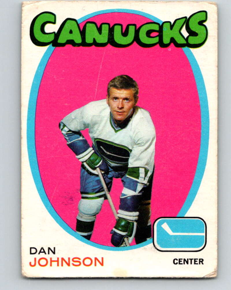 1971-72 O-Pee-Chee #95 Dan Johnson RC Rookie Vancouver Canucks V9232