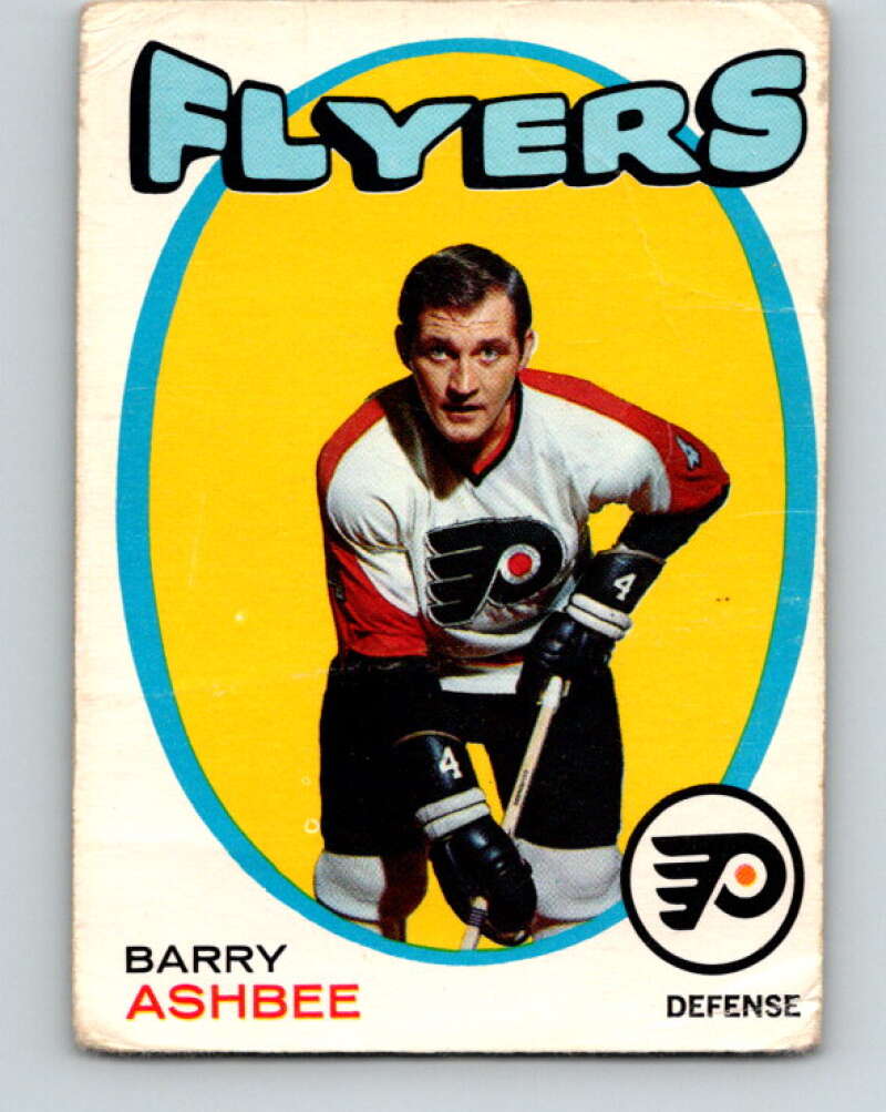 1971-72 O-Pee-Chee #104 Barry Ashbee RC Rookie Philadelphia Flyers V9252