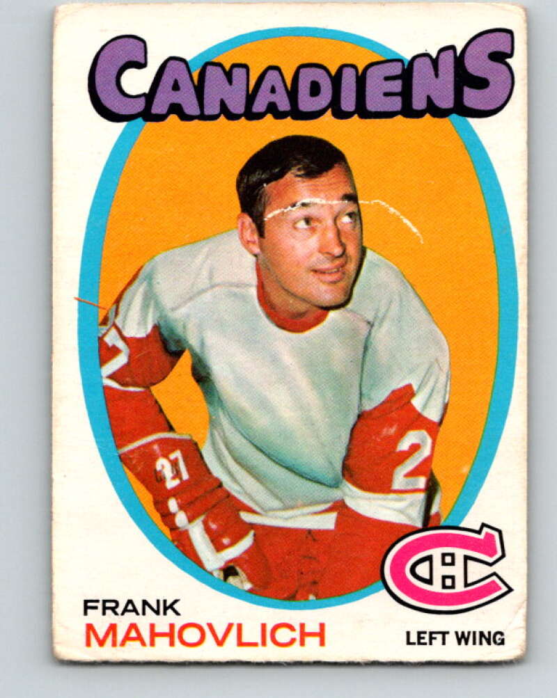 1971-72 O-Pee-Chee #105 Frank Mahovlich Montreal Canadiens V9258