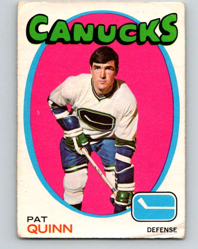 1971-72 O-Pee-Chee #122 Pat Quinn Vancouver Canucks V9296