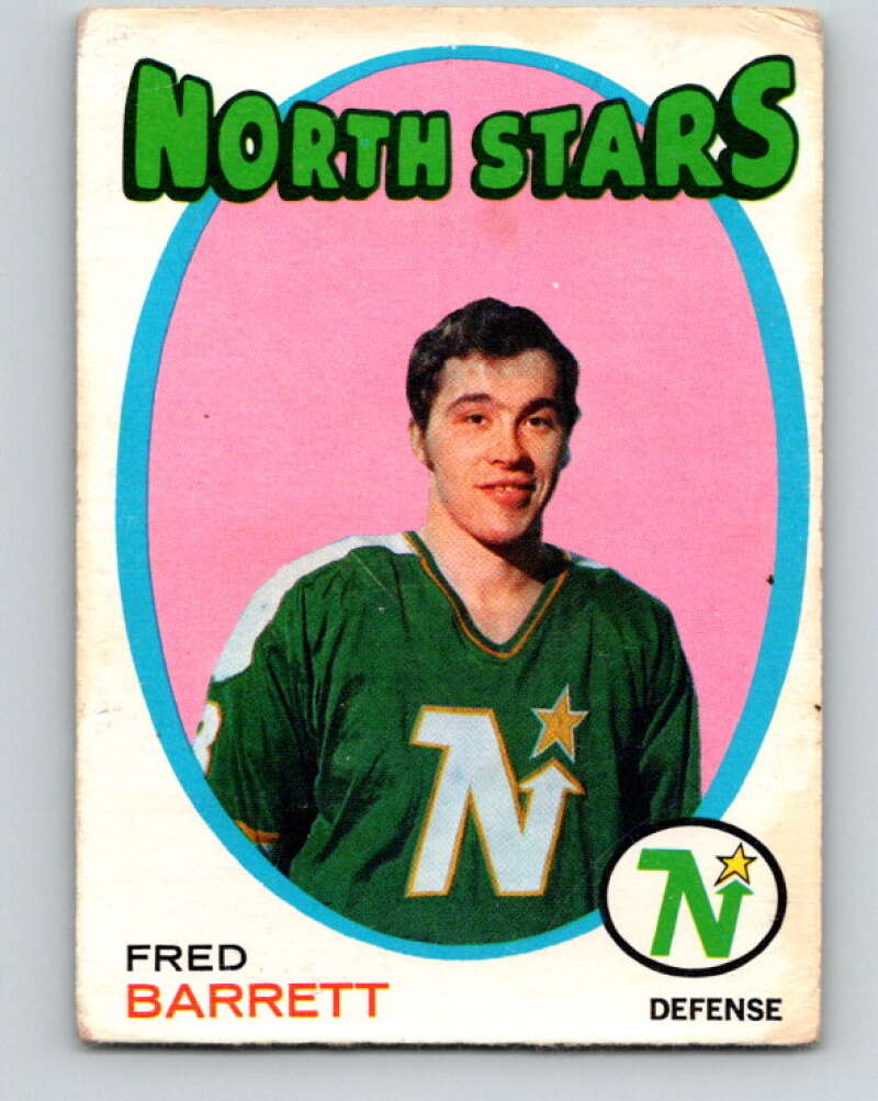 1971-72 O-Pee-Chee #128 Fred Barrett RC Rookie Minnesota North Stars V9308
