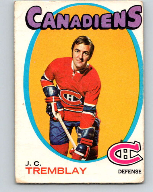 1971-72 O-Pee-Chee #130 J.C. Tremblay  Montreal Canadiens  V9312