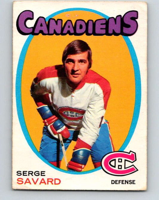 1971-72 O-Pee-Chee #143 Serge Savard  Montreal Canadiens  V9357