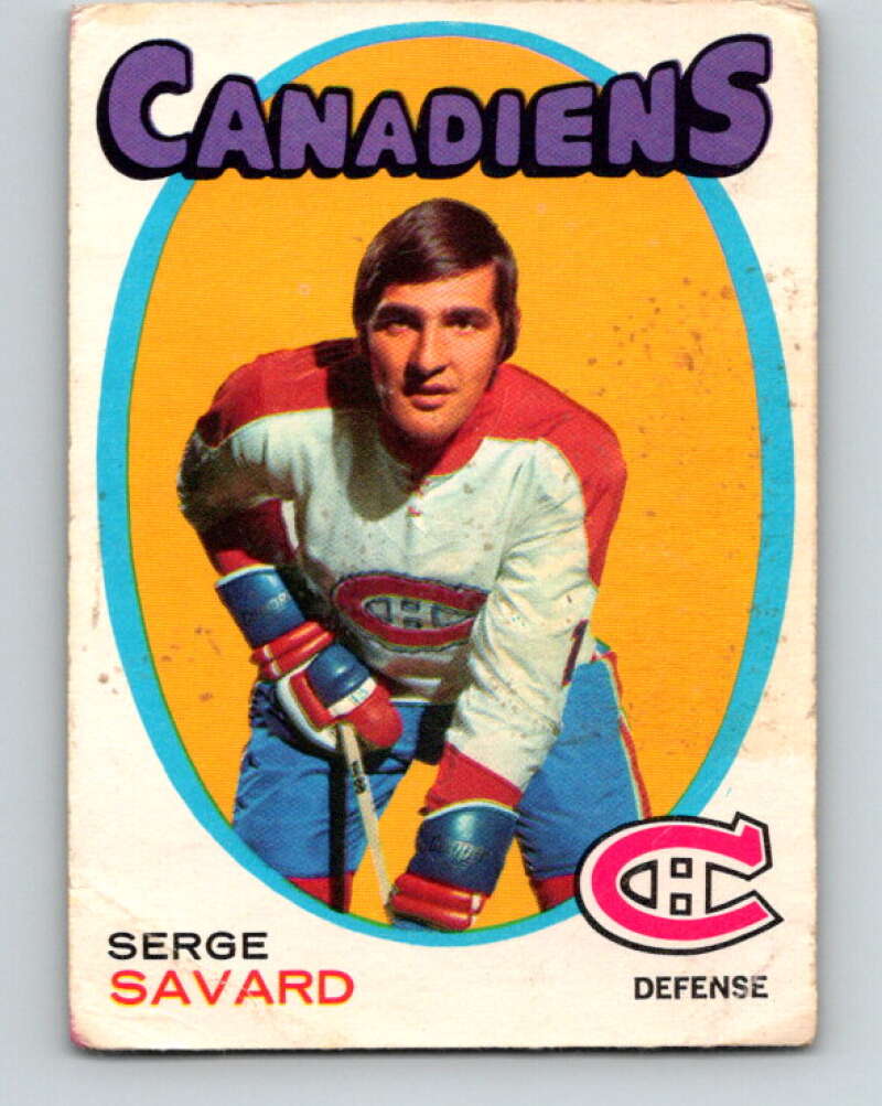 1971-72 O-Pee-Chee #143 Serge Savard Montreal Canadiens V9359