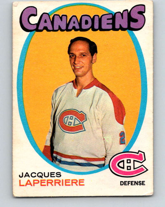 1971-72 O-Pee-Chee #144 Jacques Laperriere  Montreal Canadiens  V9363