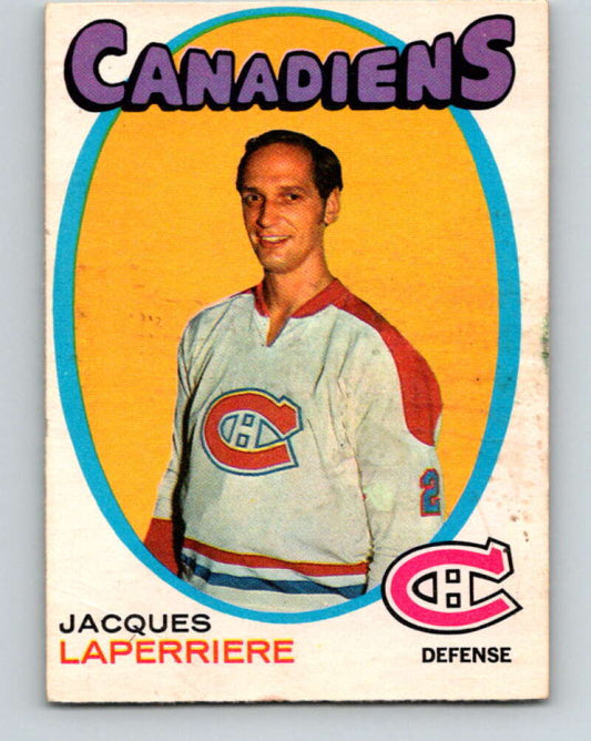 1971-72 O-Pee-Chee #144 Jacques Laperriere  Montreal Canadiens  V9364