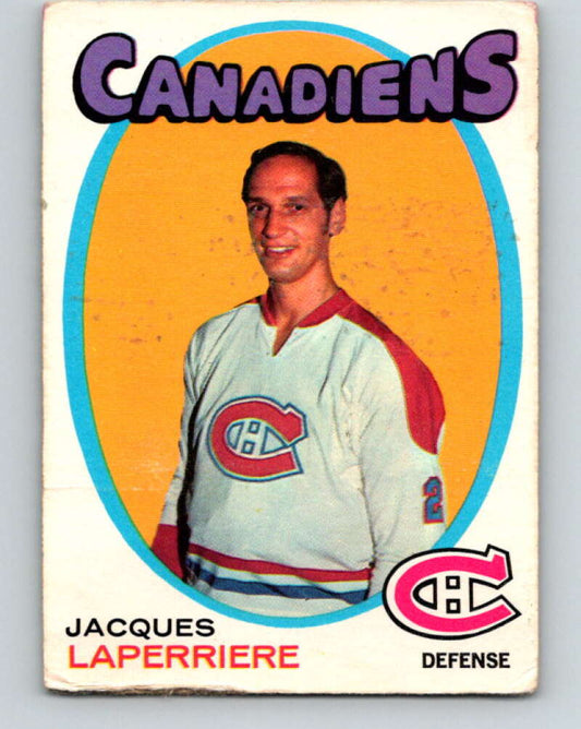 1971-72 O-Pee-Chee #144 Jacques Laperriere  Montreal Canadiens  V9365