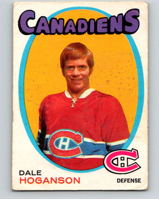 1971-72 O-Pee-Chee #149 Dale Hoganson  RC Rookie Montreal Canadiens  V9385