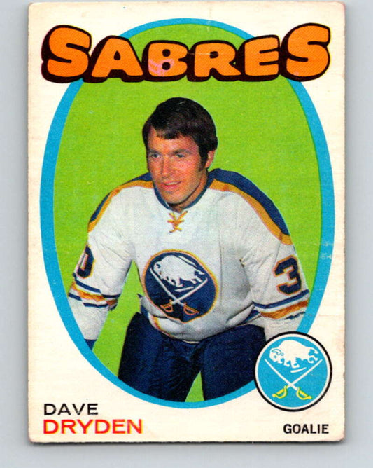 1971-72 O-Pee-Chee #159 Dave Dryden  Buffalo Sabres  V9432