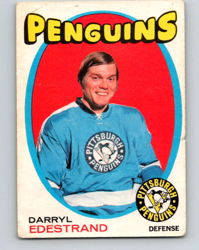 1971-72 O-Pee-Chee #187 Darryl Edestrand RC Rookie Pittsburgh Penguins V9547