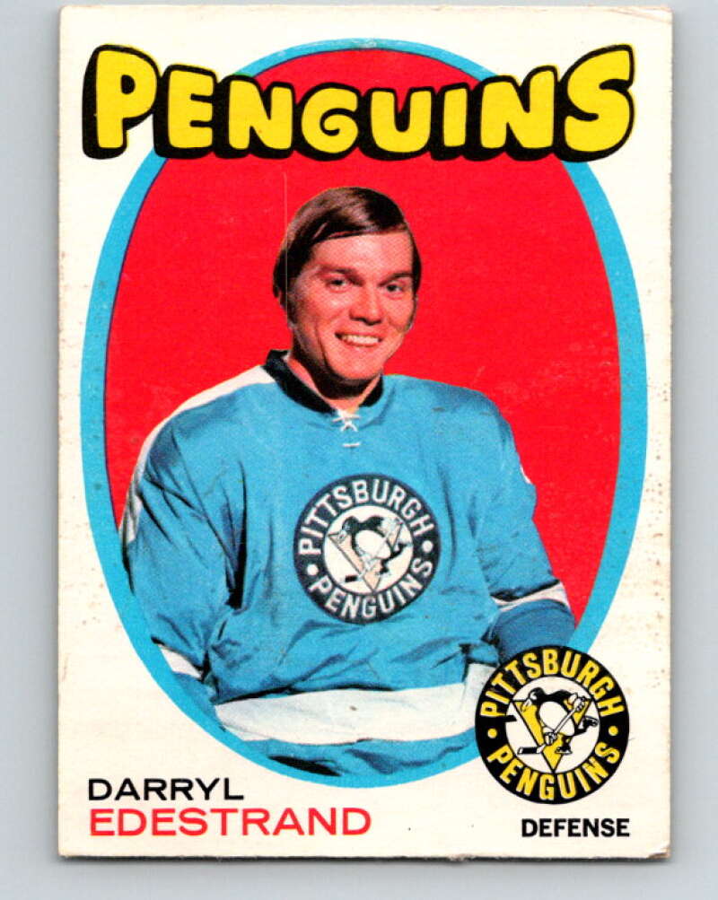 1971-72 O-Pee-Chee #187 Darryl Edestrand RC Rookie Pittsburgh Penguins V9549