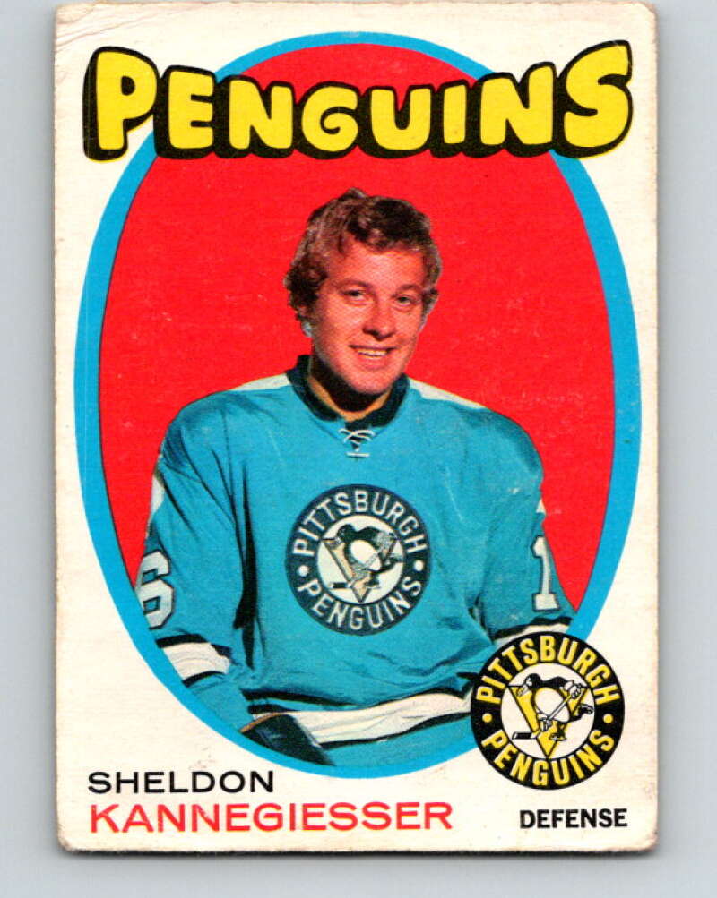 1971-72 O-Pee-Chee #190 Sheldon Kannegiesser RC Rookie Pittsburgh Penguins V9562