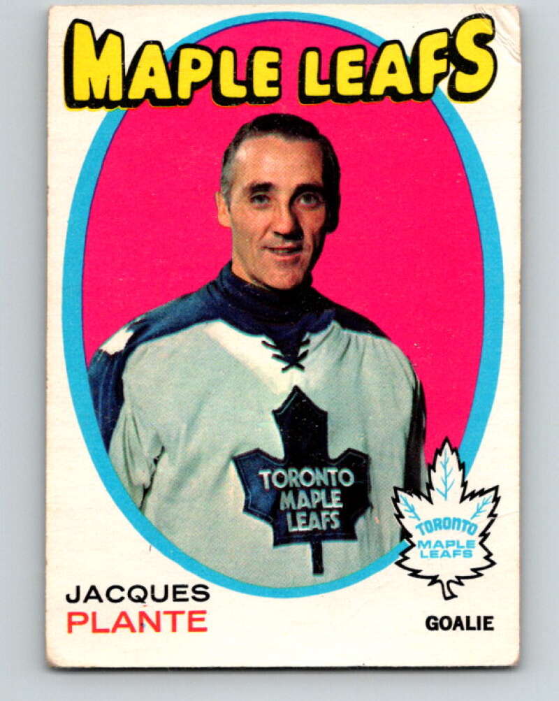 1971-72 O-Pee-Chee #195 Jacques Plante Toronto Maple Leafs V9584