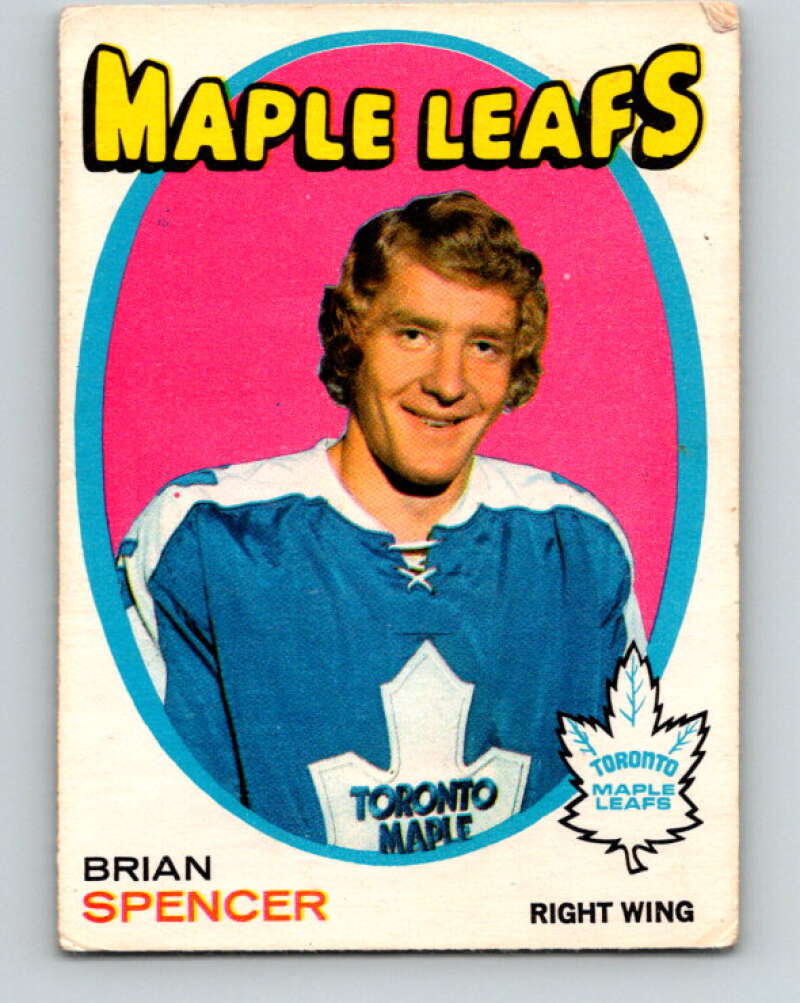 1971-72 O-Pee-Chee #198 Brian Spencer RC Rookie Toronto Maple Leafs V9597