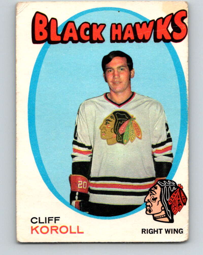 1971-72 O-Pee-Chee #209 Cliff Koroll Chicago Blackhawks V9646