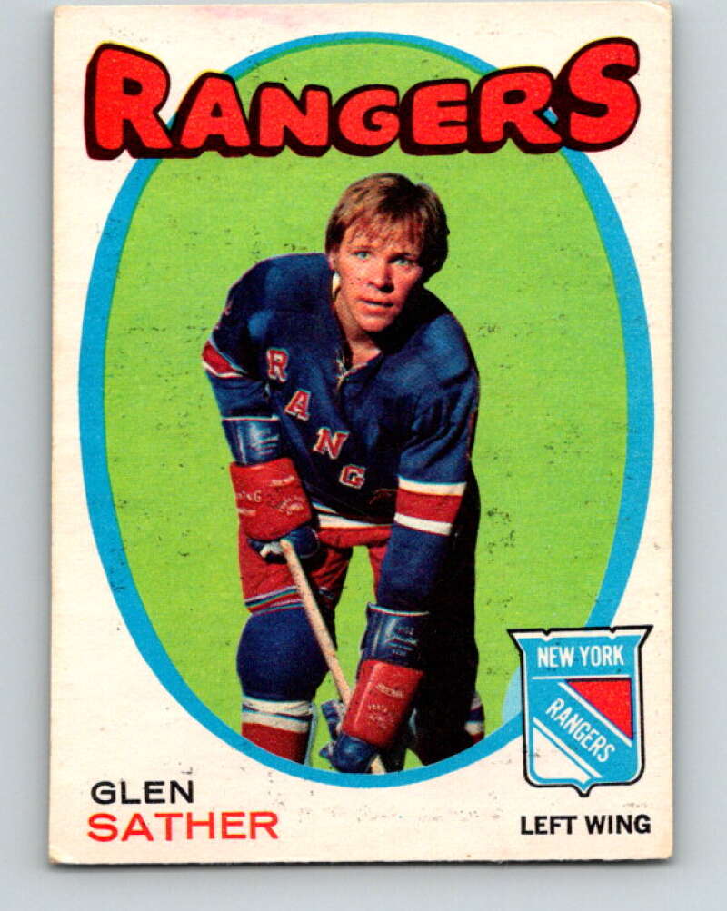 1971-72 O-Pee-Chee #221 Glen Sather New York Rangers V9685