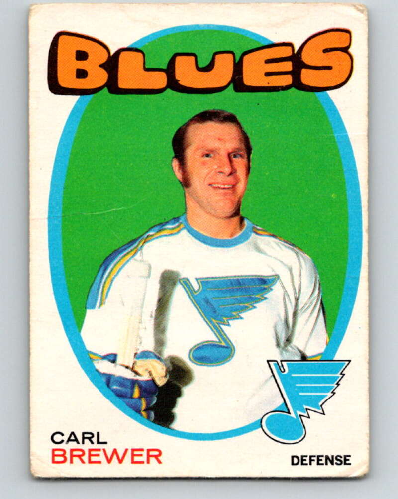 1971-72 O-Pee-Chee #222 Carl Brewer St. Louis Blues V9689